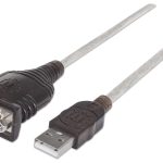 Manhattan 151856 cable de serie Plata 0,45 m USB A Serial/COM/RS232/DB9