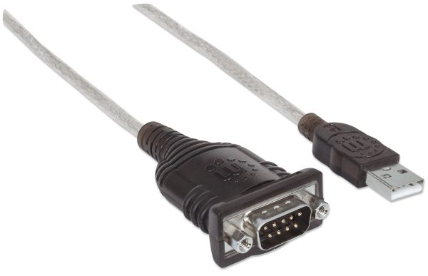 Manhattan 151856 cable de serie Plata 0,45 m USB A Serial/COM/RS232/DB9 - Imagen 2