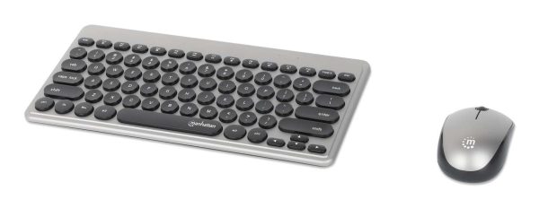 Manhattan 180795 teclado Ratón incluido Universal RF inalámbrico QWERTY Negro, Plata