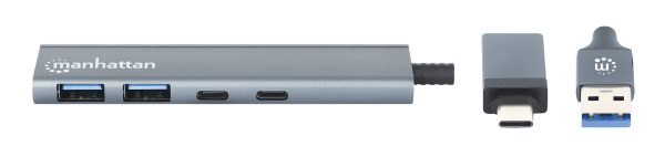 Manhattan 181075 hub de interfaz USB 3.2 Gen 1 (3.1 Gen 1) Type-A + Type-C 5000 Mbit/s Gris - Imagen 3