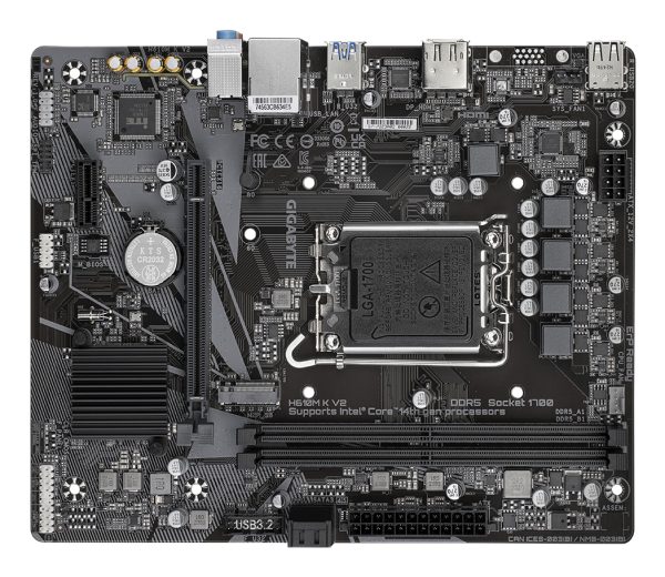GIGABYTE H610M K V2 Placa base - Procesadores Intel Core 14ª generación, hasta 5600 MHz DDR5, 1xPCIe 3.0 M.2, LAN 1GbE, USB 3.2 Gen 1 - Imagen 4
