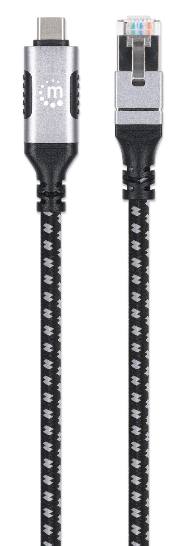 Manhattan 394826 cambiador de género para cable RJ-45 USB-C Negro, Plata - Imagen 3