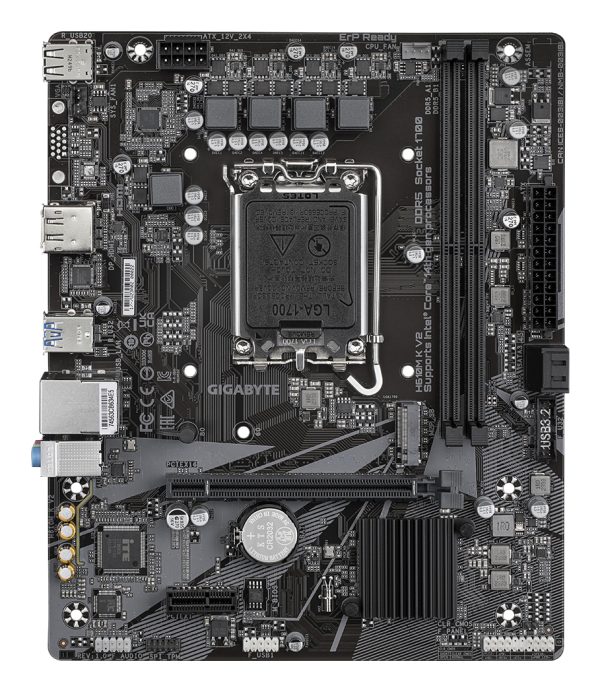 GIGABYTE H610M K V2 Placa base - Procesadores Intel Core 14ª generación, hasta 5600 MHz DDR5, 1xPCIe 3.0 M.2, LAN 1GbE, USB 3.2 Gen 1 - Imagen 2