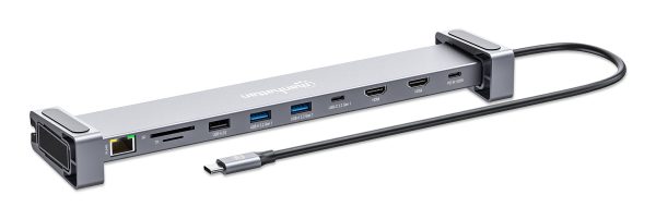 Manhattan 190398 base para portátil y replicador de puertos Alámbrico USB 3.2 Gen 1 (3.1 Gen 1) Type-C Gris - Imagen 2