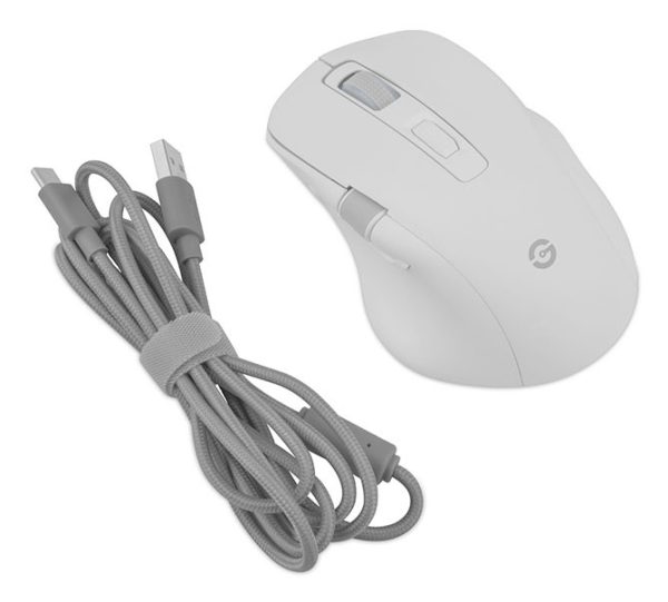 Getttech GGM-RGBTR-01-WH ratón Universal mano derecha RF Wireless + Bluetooth + USB Type-A Óptico 6400 DPI - Imagen 3