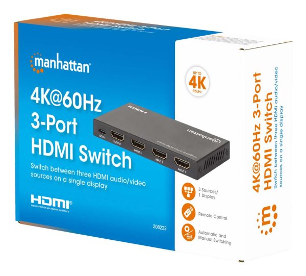 Manhattan 208222 interruptor de video HDMI - Imagen 2