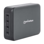 Manhattan 102667 cargador de dispositivo móvil Teléfono móvil, Portátil, Consola de juegos portátil, Smartphone, Tableta Negro Corriente alterna Carga rápida Interior