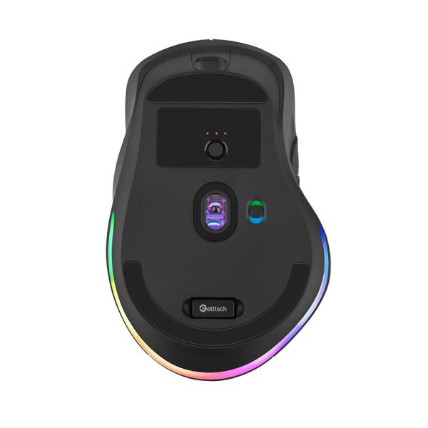 Getttech GGM-RGBTR-01 ratón Universal mano derecha RF Wireless + Bluetooth + USB Type-A Óptico 6400 DPI - Imagen 3