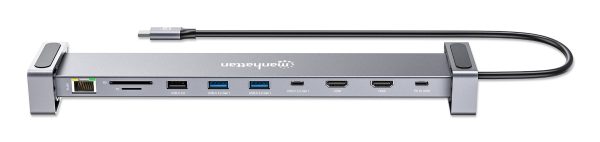 Manhattan 190398 base para portátil y replicador de puertos Alámbrico USB 3.2 Gen 1 (3.1 Gen 1) Type-C Gris - Imagen 4