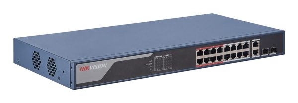 Hikvision DS-3E1318P-EI switch Gestionado Fast Ethernet (10/100) Energía sobre Ethernet (PoE) 1U Azul - Imagen 3