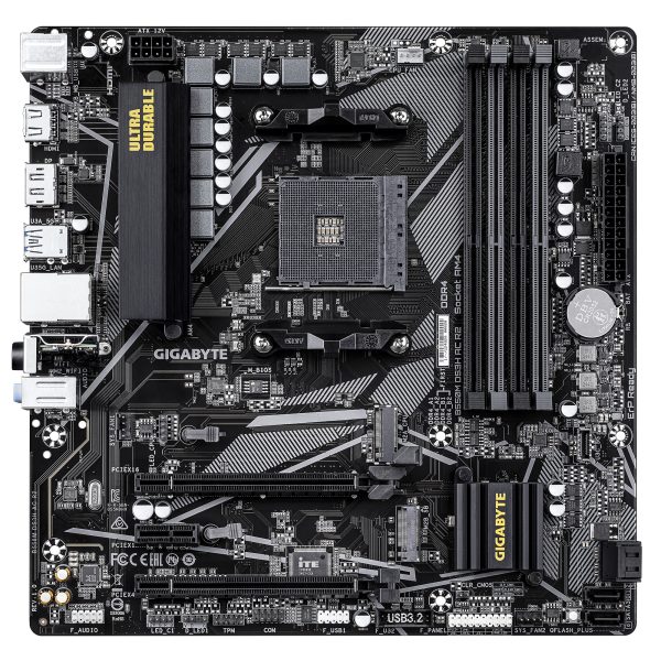 GIGABYTE B550M DS3H AC R2 Placa base - Procesadores AMD Ryzen 5000, VRM de 5+3 fases, hasta 4733 MHz DDR4 (O.C.), 1x M.2 PCIe 4.0 + 1x M.2 PCIe 3.0, Wi-Fi 5, LAN 1 GbE, USB 3.2 Gen 1 - Imagen 2