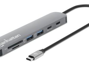 Manhattan 190442 base para portátil y replicador de puertos Alámbrico USB 3.2 Gen 1 (3.1 Gen 1) Type-C Gris