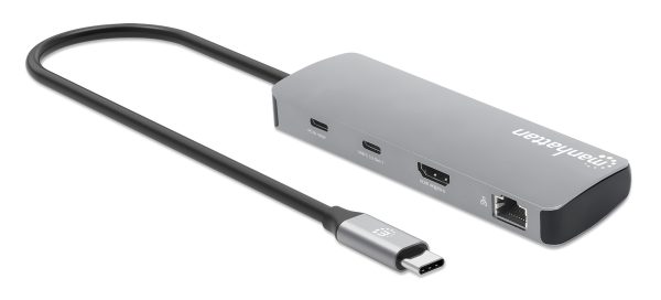 Manhattan 190459 base para portátil y replicador de puertos Alámbrico USB 3.2 Gen 1 (3.1 Gen 1) Type-C Gris - Imagen 2